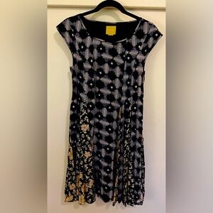 Maeve Navy Flutter Sleeve Midi Dress